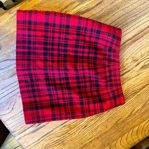 Plaid wool skirt